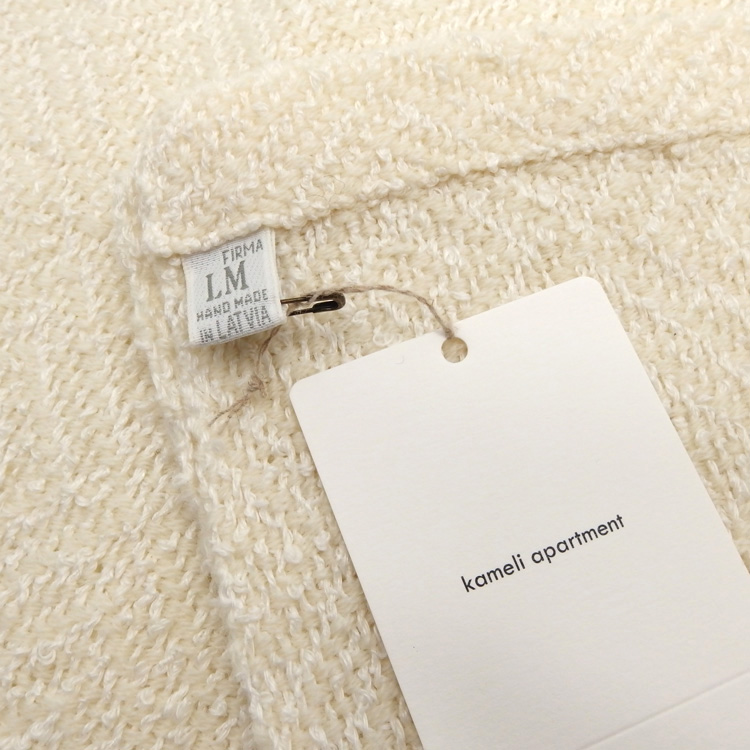 Kameli apartment（カメリ アパートメント）「エクリュ（生成）」手織り大判ストール（ショール）リネン×ウール＜即日発送可＞の画像