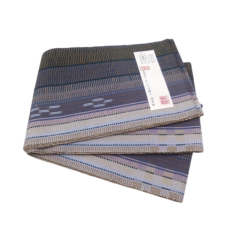 ＜お仕立て代込＞鈴木美緒「草木染・八重山ミンサー」 灰紫に江戸鼠の画像