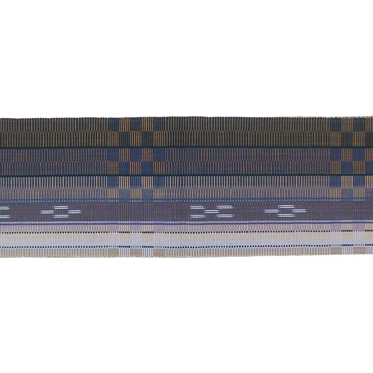 ＜お仕立て代込＞鈴木美緒「草木染・八重山ミンサー」 灰紫に江戸鼠の画像