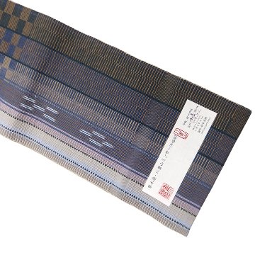 ＜お仕立て代込＞鈴木美緒「草木染・八重山ミンサー」 灰紫に江戸鼠の画像