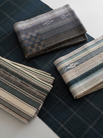 ＜お仕立て代込＞鈴木美緒「草木染・八重山ミンサー」 灰紫に江戸鼠の画像