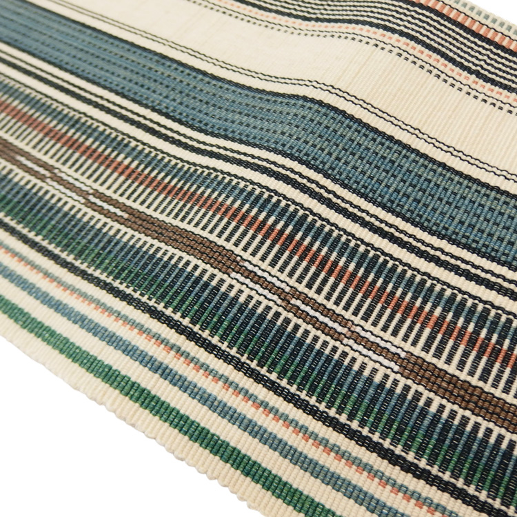 ＜お仕立て代込＞鈴木美緒「草木染・八重山ミンサー」 生成に白茶と緑の画像