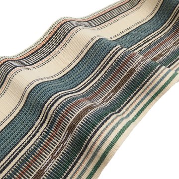 ＜お仕立て代込＞鈴木美緒「草木染・八重山ミンサー」 生成に白茶と緑の画像