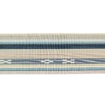 ＜お仕立て代込＞鈴木美緒「草木染・八重山ミンサー」半幅帯 白よごし・高麗納戸と薄藍の画像