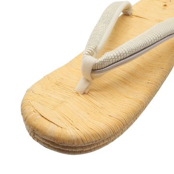 衿秀 南部表（畳表・志那表）×シコロ織鼻緒「前3後7」Lサイズ 草履 生成＜即日発送可＞の画像