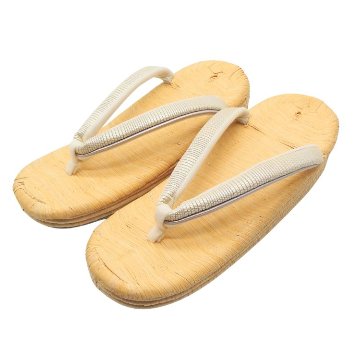 衿秀 南部表（畳表・志那表）×シコロ織鼻緒「前3後7」Lサイズ 草履 生成＜即日発送可＞の画像