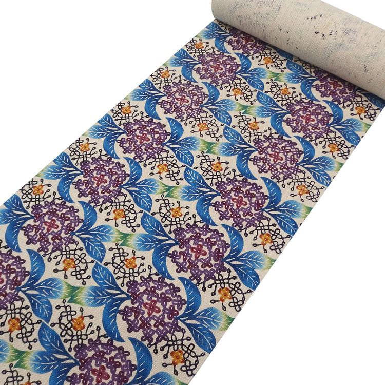 ＜お仕立て代込＞城間栄順（城間びんがた工房）×手織真綿帯（織田工房）「花車」灰紫 本場琉球紅型 八寸名古屋帯 染め帯の画像