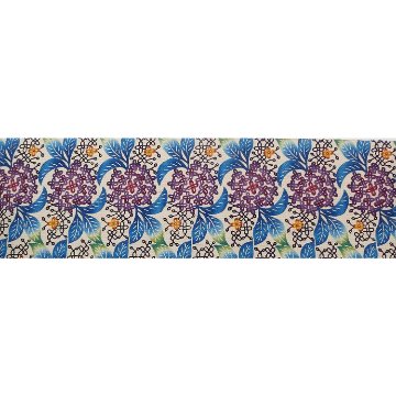 ＜お仕立て代込＞城間栄順（城間びんがた工房）×手織真綿帯（織田工房）「花車」灰紫 本場琉球紅型 八寸名古屋帯 染め帯の画像