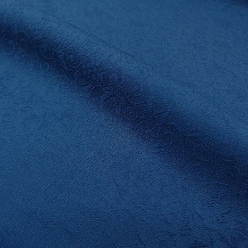 ＜お仕立て代込＞京都丹後の機屋×千成堂着物店 「葡萄唐草 伊予生糸 一尺三分着尺」紺瑠璃 青み・ブルー系（色無地）の画像