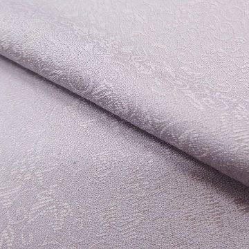 ＜お仕立て代込＞京都丹後の機屋×千成堂着物店 「葡萄唐草 伊予生糸 一尺三分着尺」薄灰紫（色無地）の画像