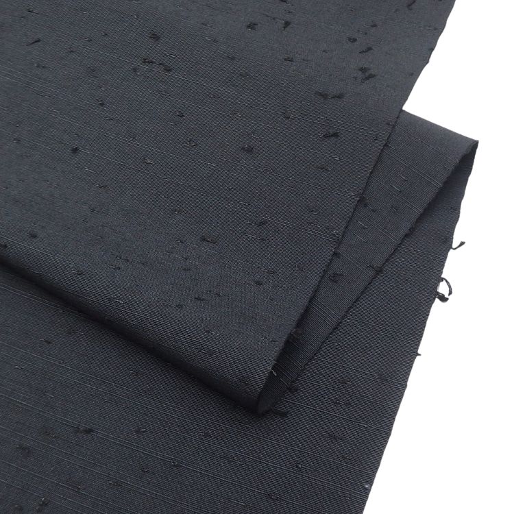 <お仕立て代込>濱紬×千成堂着物店 「網織紬（ひげ紬）一等品」 羽尺（コート地） 墨色の画像