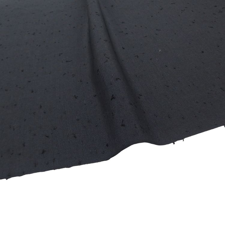 <お仕立て代込>濱紬×千成堂着物店 「網織紬（ひげ紬）一等品」 羽尺（コート地） 墨色の画像