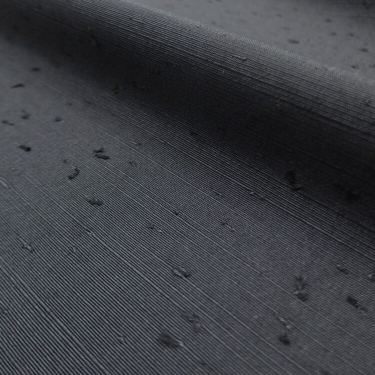 <お仕立て代込>濱紬×千成堂着物店 「網織紬（ひげ紬）一等品」 羽尺（コート地） 墨色の画像