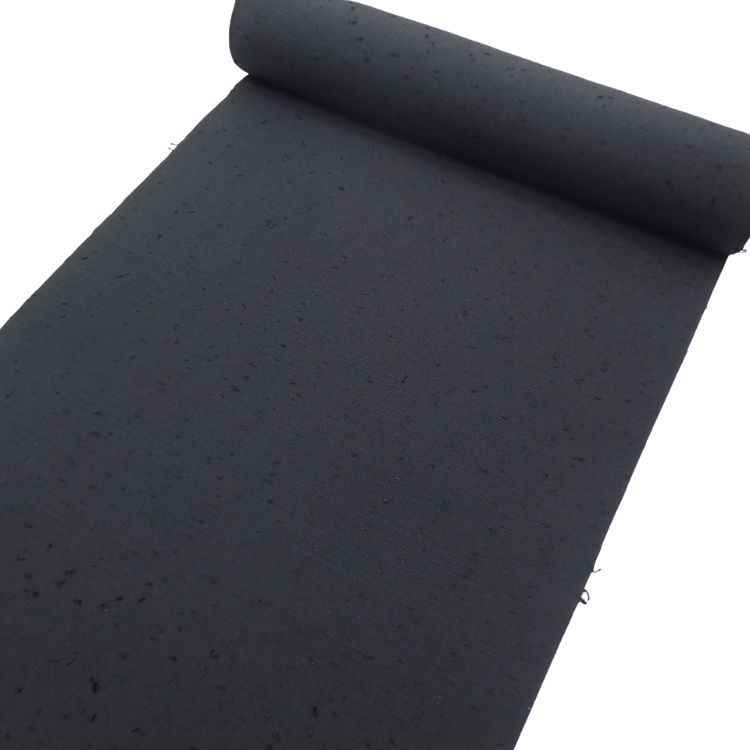 <お仕立て代込>濱紬×千成堂着物店 「網織紬（ひげ紬）一等品」 羽尺（コート地） 墨色の画像