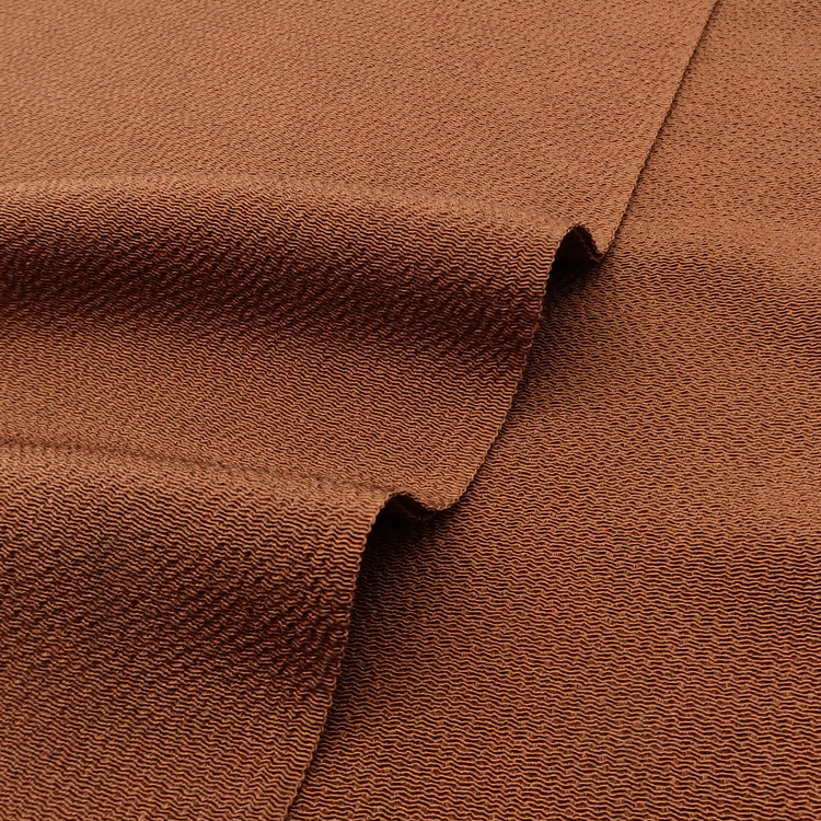 千成堂着物店 一点もの帯揚げ 「砺茶 × 縮緬（ちりめん）」＜即日発送可＞ の画像