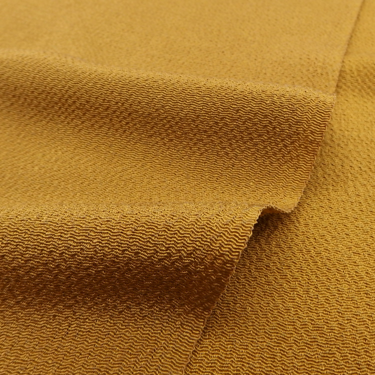 千成堂着物店 一点もの帯揚げ 「山吹茶 × 縮緬（ちりめん）」＜即日発送可＞ の画像