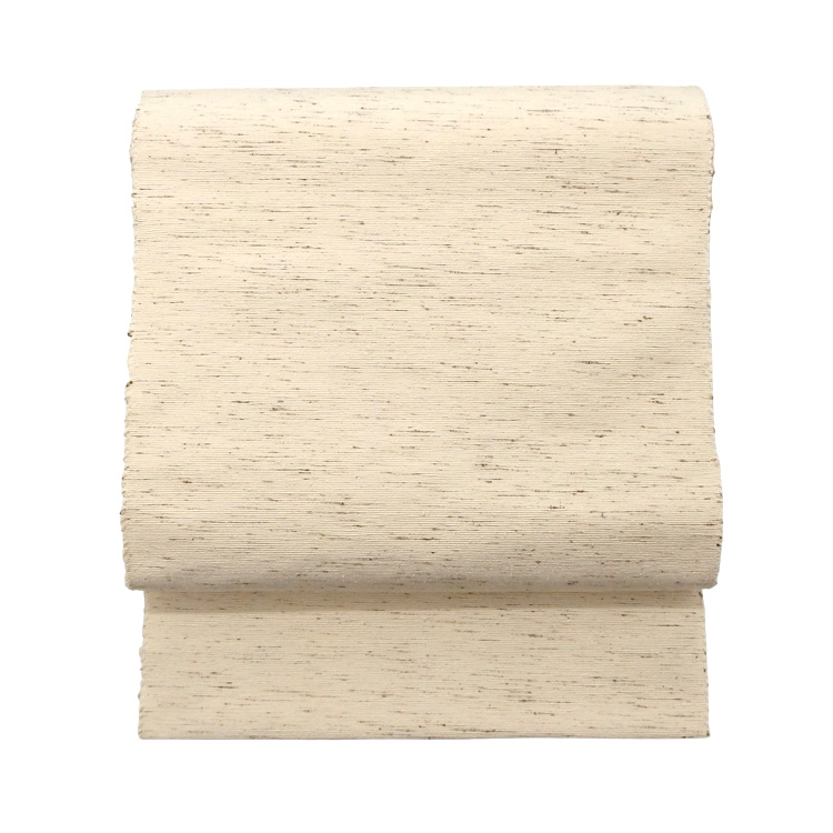 紅花の里工房 「ぜんまい八寸帯」 八寸名古屋帯 生成色＜お仕立て代込＞の画像