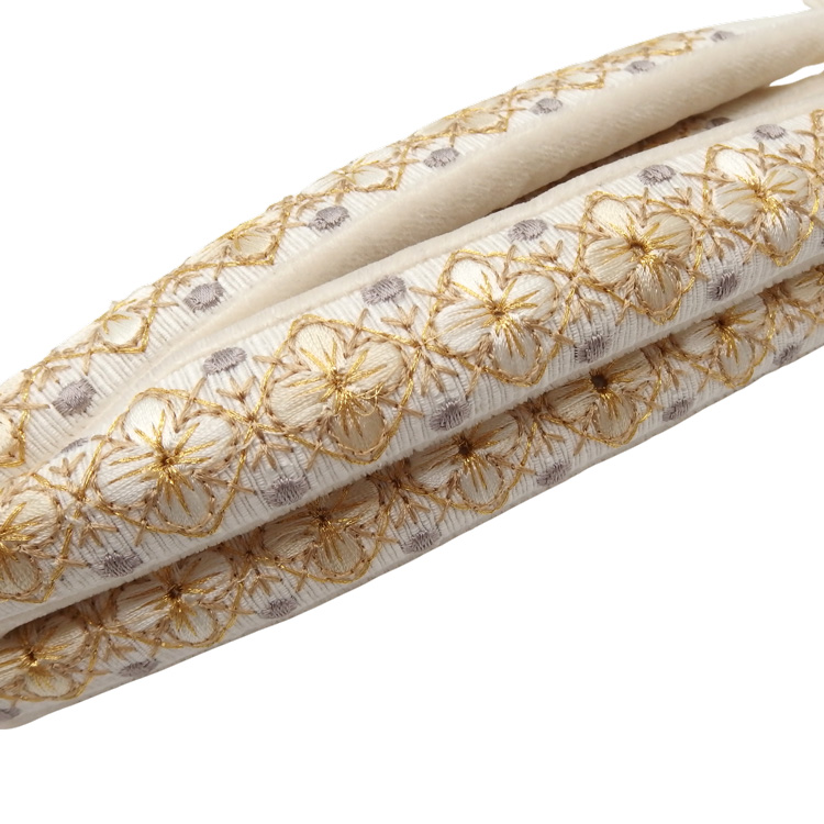 衿秀 鼻緒 金色の刺繍 生成色の画像