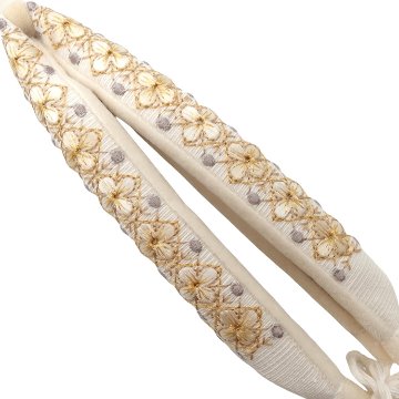 衿秀 鼻緒 金色の刺繍 生成色の画像