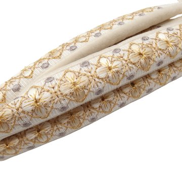 衿秀 鼻緒 金色の刺繍 生成色の画像