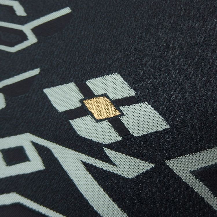 ＜リユースとヴィンテージ＞服部織物 洒落袋帯 「有栖川文様」 墨黒×灰白緑＜即日発送可＞の画像