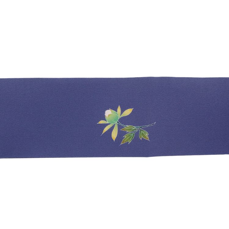 ＜リユースとヴィンテージ＞清染居 上野街子 九寸名古屋帯 「冬牡丹と雪の図」 藤鼠色（灰紫系）＜即日発送可＞の画像