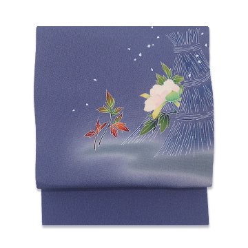 正絹 名古屋帯 藤娘 きぬたや謹製 間道花図案 絞り染 未使用品 お仕立て品 正絹 名古屋帯 藤娘 きぬたや謹製 間道花図案 絞り染 未使用品