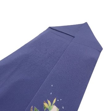 ＜リユースとヴィンテージ＞清染居 上野街子 九寸名古屋帯 「冬牡丹と雪の図」 藤鼠色（灰紫系）＜即日発送可＞の画像