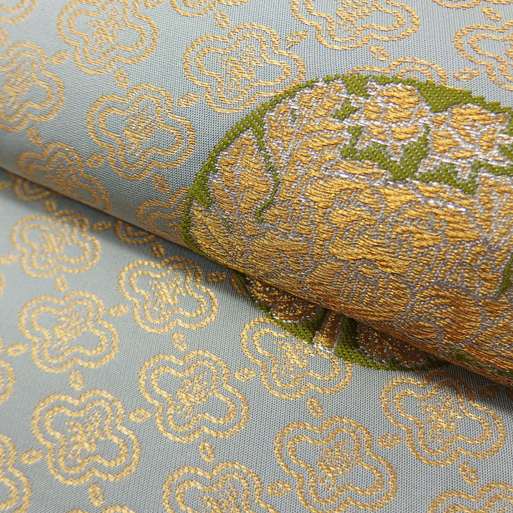 リユースとヴィンテージ＞龍村晋 袋帯「近衛富貴文錦」灰×金糸＜即日