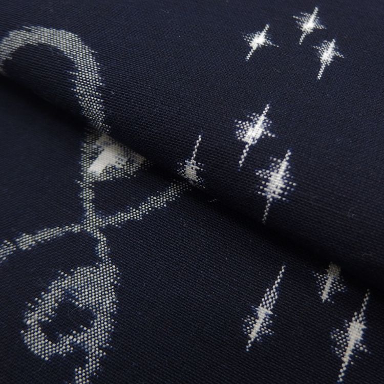 ＜お仕立て代込＞山村衛「本場手織（伝統的工芸品）久留米絣」着尺 濃紺の画像