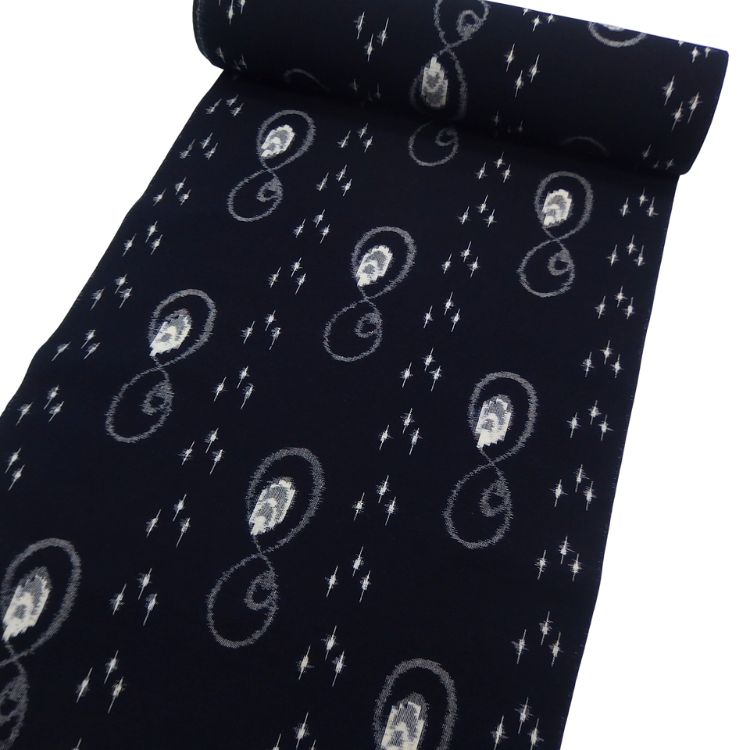 ＜お仕立て代込＞山村衛「本場手織（伝統的工芸品）久留米絣」着尺 濃紺の画像