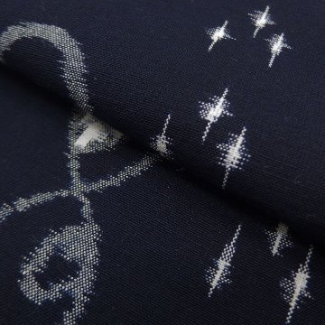 ＜お仕立て代込＞山村衛「本場手織（伝統的工芸品）久留米絣」着尺 濃紺の画像