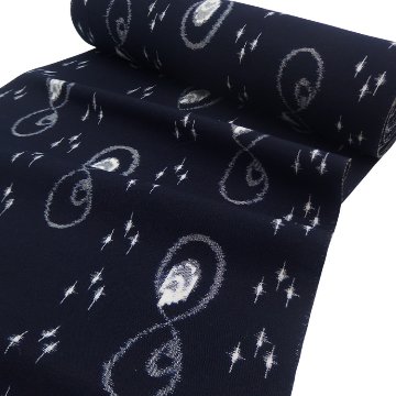 ＜お仕立て代込＞山村衛「本場手織（伝統的工芸品）久留米絣」着尺 濃紺の画像