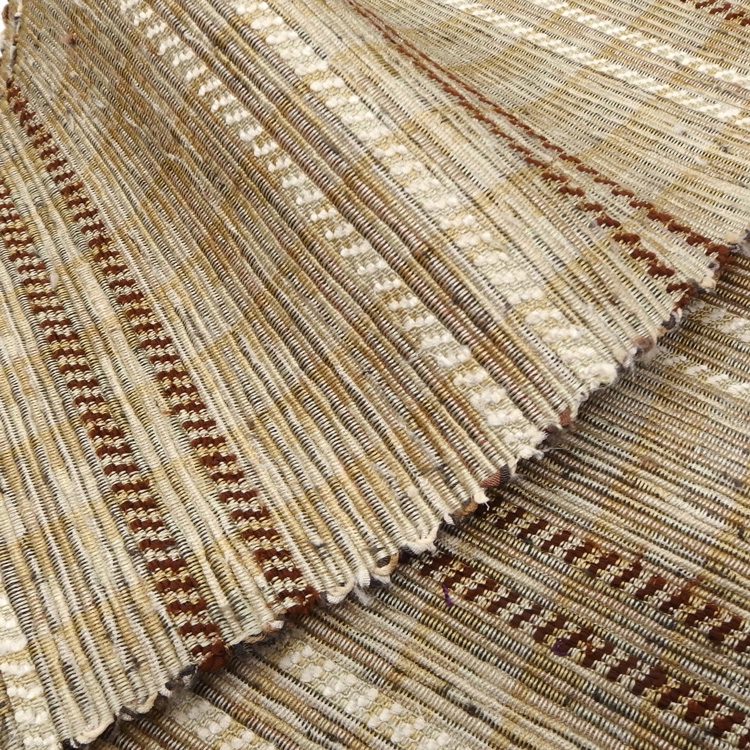 小林純子 「裂織布（さきおりふ）・仕立て上がり」 半幅帯 薄茶に濃茶の画像