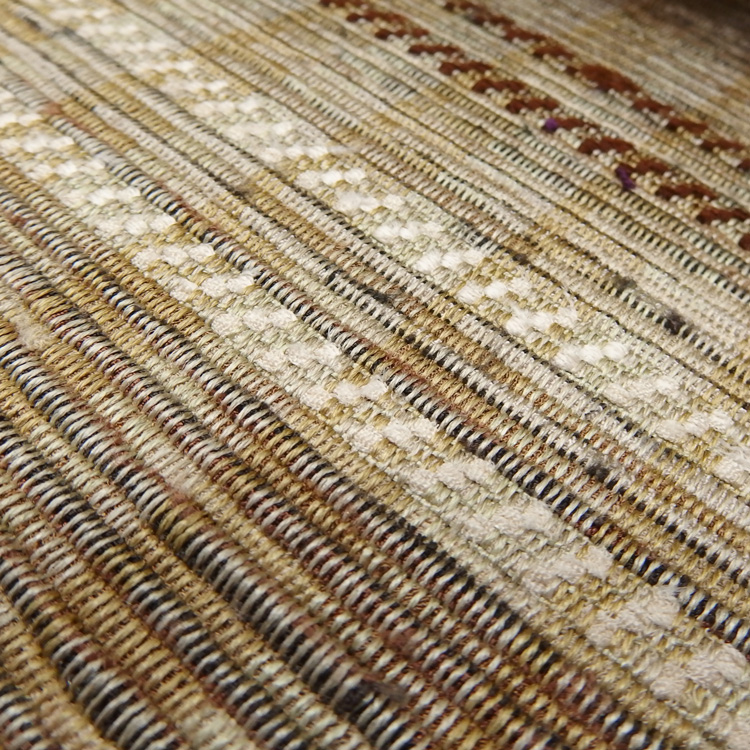 Os538 裂織 半幅帯 焦茶 小林純子 「裂織布（さきおりふ）・仕立て上がり」 半幅帯 薄茶に濃茶