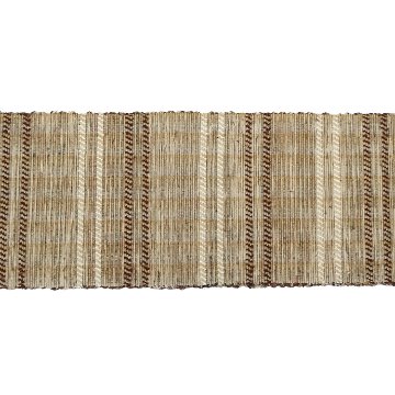 小林純子 「裂織布（さきおりふ）・仕立て上がり」 半幅帯 薄茶に濃茶の画像