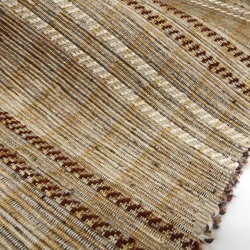 小林純子 「裂織布（さきおりふ）・仕立て上がり」 半幅帯 薄茶に濃茶