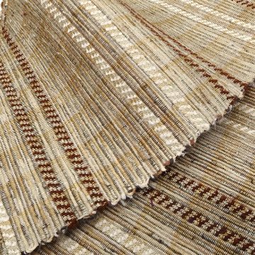 小林純子 「裂織布（さきおりふ）・仕立て上がり」 半幅帯 薄茶に濃茶の画像