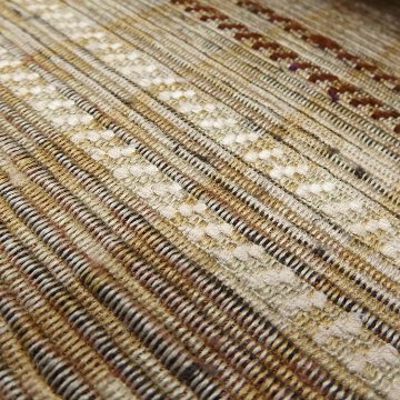 小林純子 「裂織布（さきおりふ）・仕立て上がり」 半幅帯 薄茶に濃茶の画像