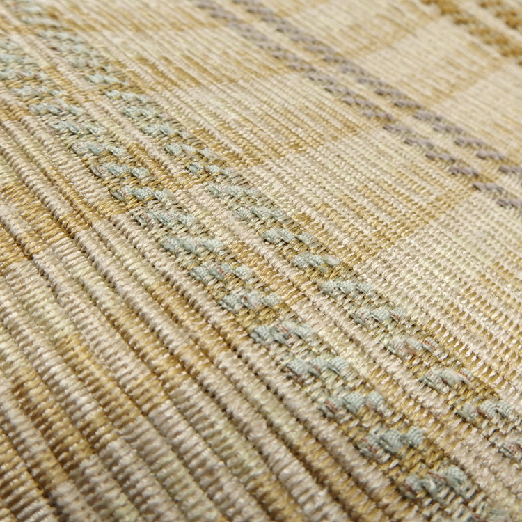 小林純子 「裂織布（さきおりふ）・仕立て上がり」 半幅帯 薄茶に白緑の画像