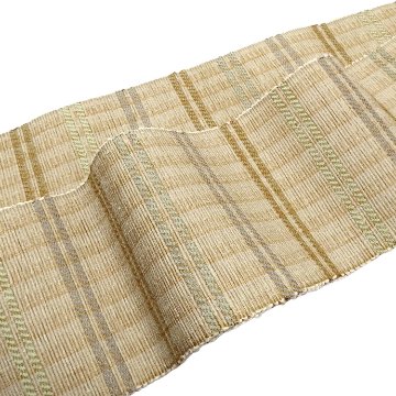 小林純子 「裂織布（さきおりふ）・仕立て上がり」 半幅帯 薄茶に白緑の画像