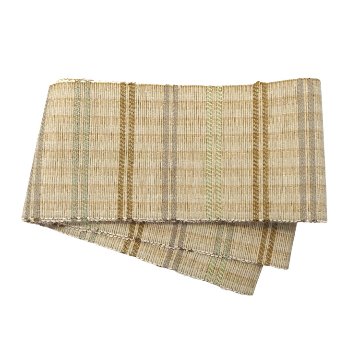 小林純子 「裂織布（さきおりふ）・仕立て上がり」 半幅帯 薄茶に白緑の画像