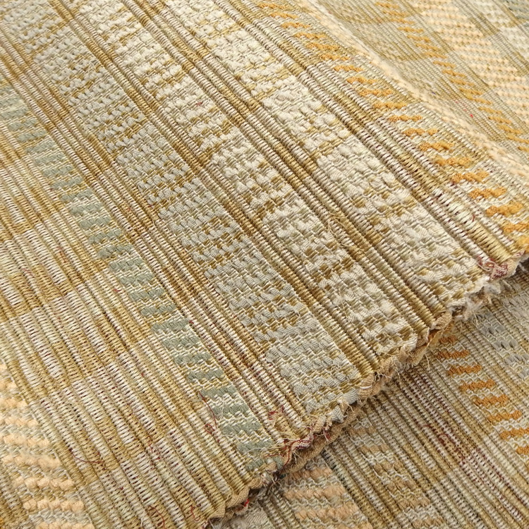 小林純子 「裂織布（さきおりふ）・仕立て上がり」 半幅帯 灰黄緑に橙の画像