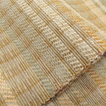 小林純子 「裂織布（さきおりふ）・仕立て上がり」 半幅帯 灰黄緑に橙の画像