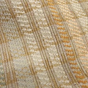 小林純子 「裂織布（さきおりふ）・仕立て上がり」 半幅帯 灰黄緑に橙の画像