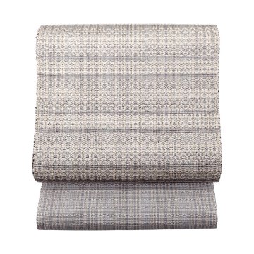 ＜お仕立て代込＞小林純子 「裂織布（さきおりふ）」 八寸名古屋帯 灰青の画像