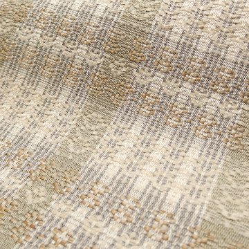 小林純子 「裂織布（さきおりふ）」 八寸名古屋帯 灰黄＜お仕立て代込＞の画像