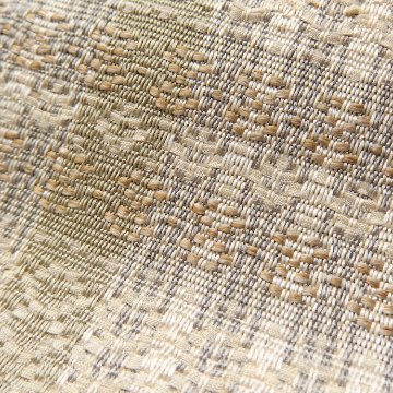 小林純子 「裂織布（さきおりふ）」 八寸名古屋帯 灰黄＜お仕立て代込＞の画像