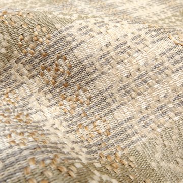お仕立て代込＞小林純子 「裂織布（さきおりふ）」 八寸名古屋帯 灰黄