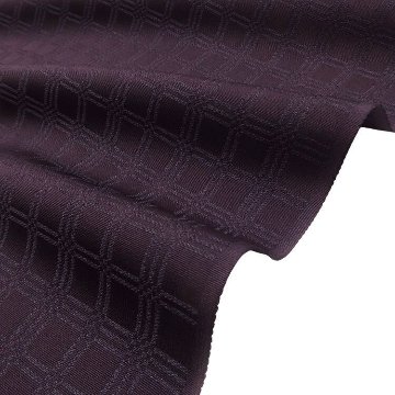 ＜お仕立て代込＞京都丹後の機屋×千成堂着物店 「野蚕白着尺 吉野格子文」葡萄染（紫系）（色無地）の画像